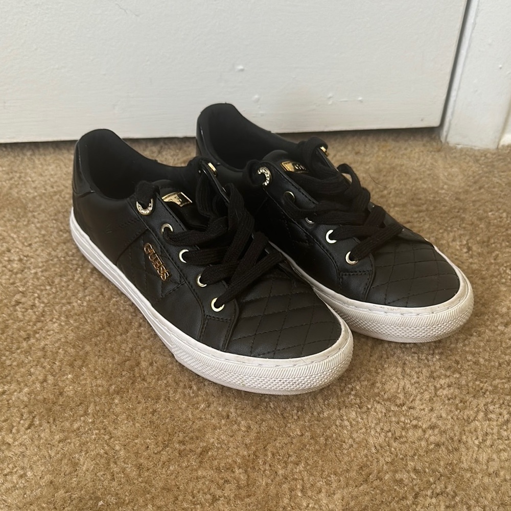 GUESS Black Quilted Sneakers